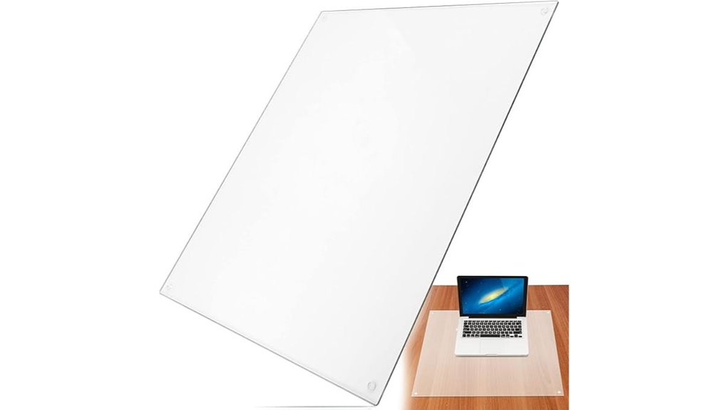 clear tempered glass desk mat