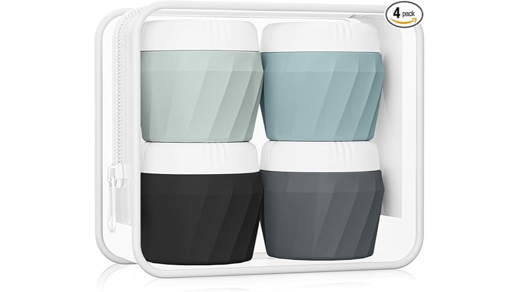 clear tsa approved silicone travel jars