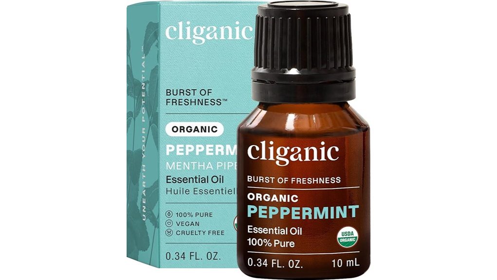 cliganic organic peppermint essential oil