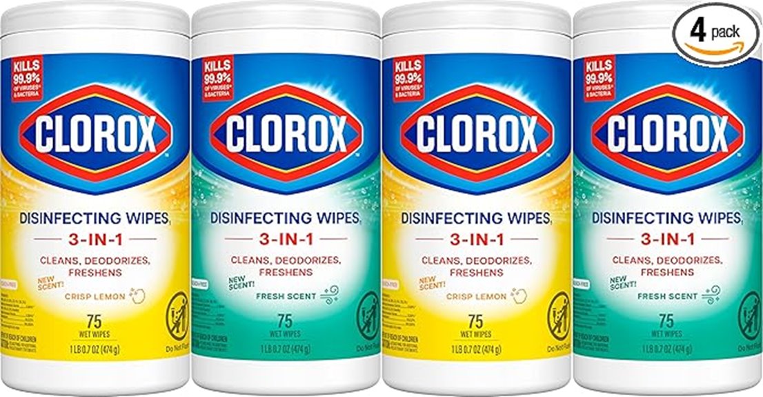 clorox fresh lemon disinfecting wipes