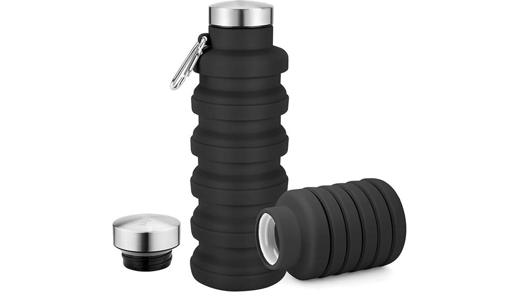 collapsible 17oz silicone travel bottle