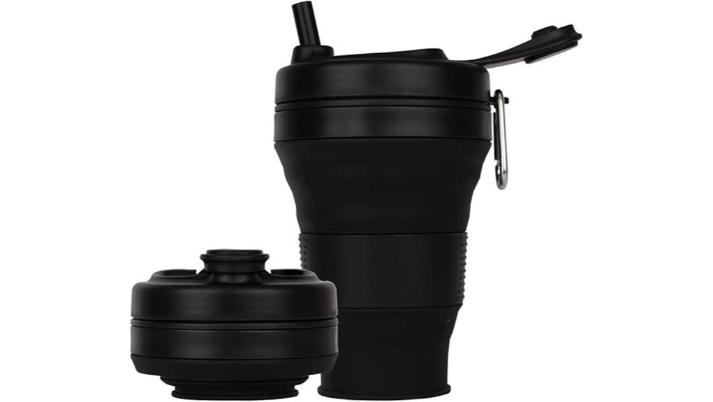 collapsible 20oz black travel cup
