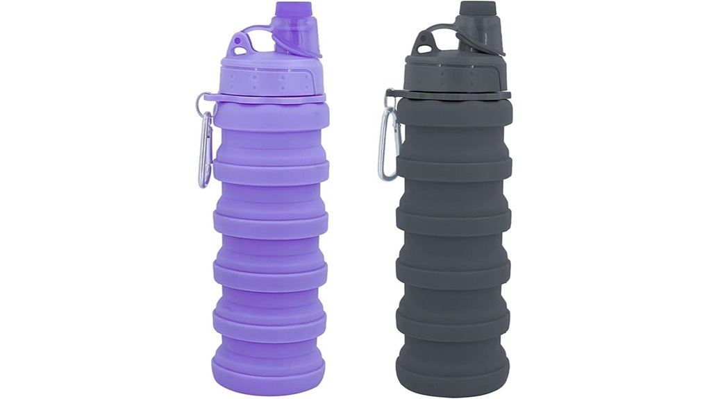 collapsible 500ml silicone travel bottle