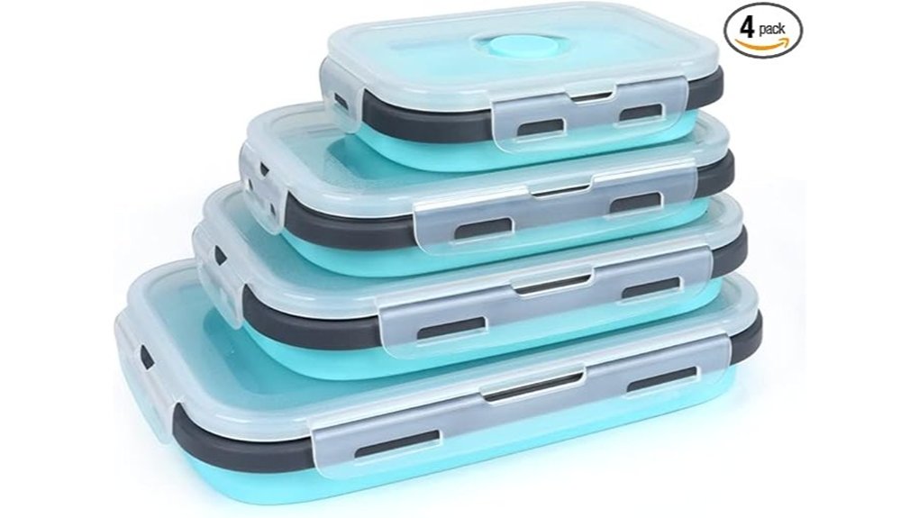 collapsible airtight silicone food containers