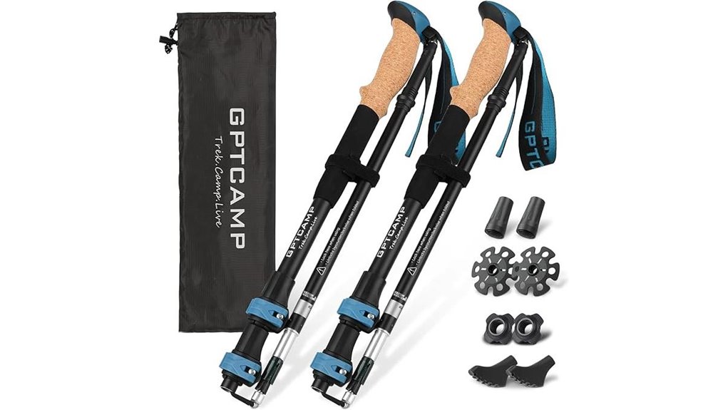 collapsible lightweight adjustable trekking poles