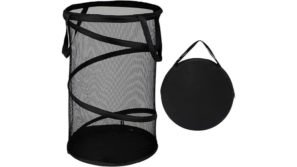 collapsible mesh laundry hamper with handles