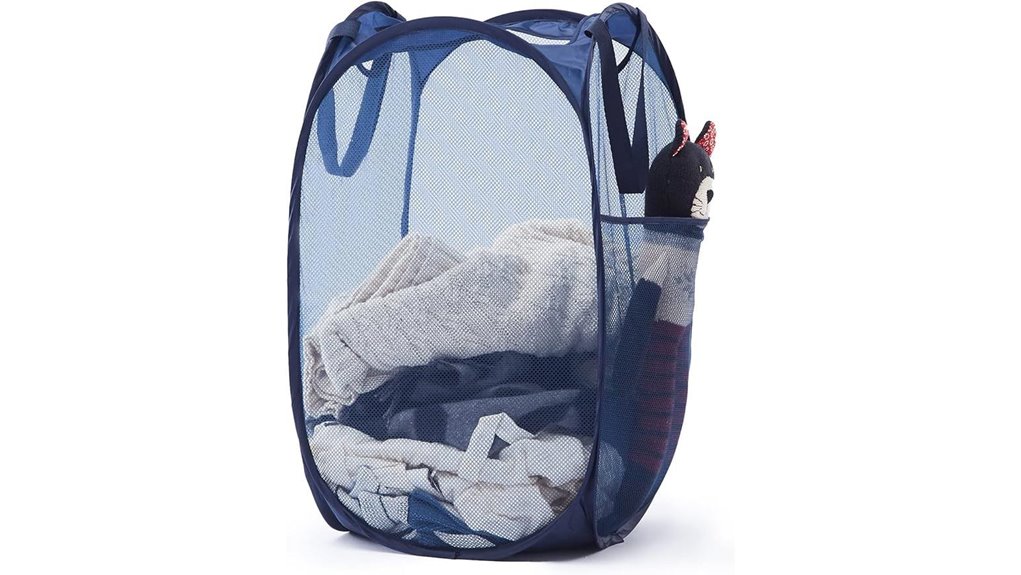 collapsible mesh laundry hamper with handles