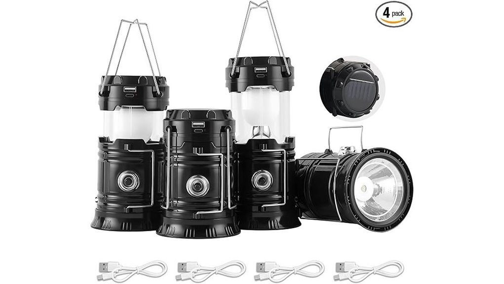 collapsible rechargeable solar camping lanterns