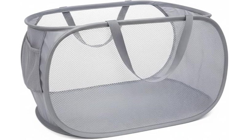 collapsible reinforced handle mesh laundry basket