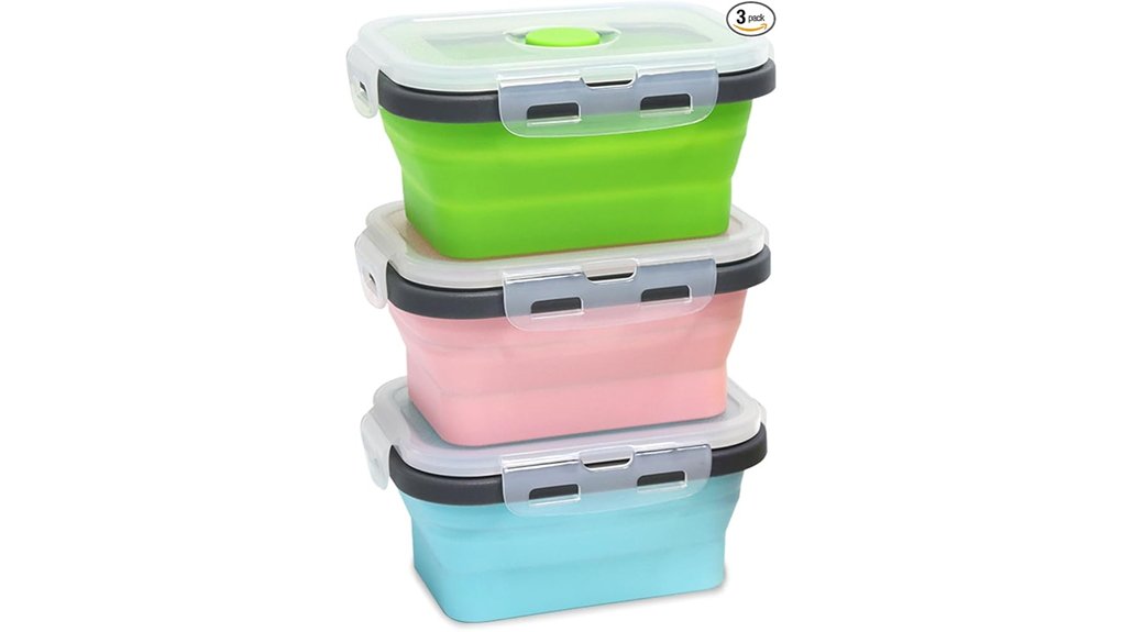 collapsible silicone 12oz food containers
