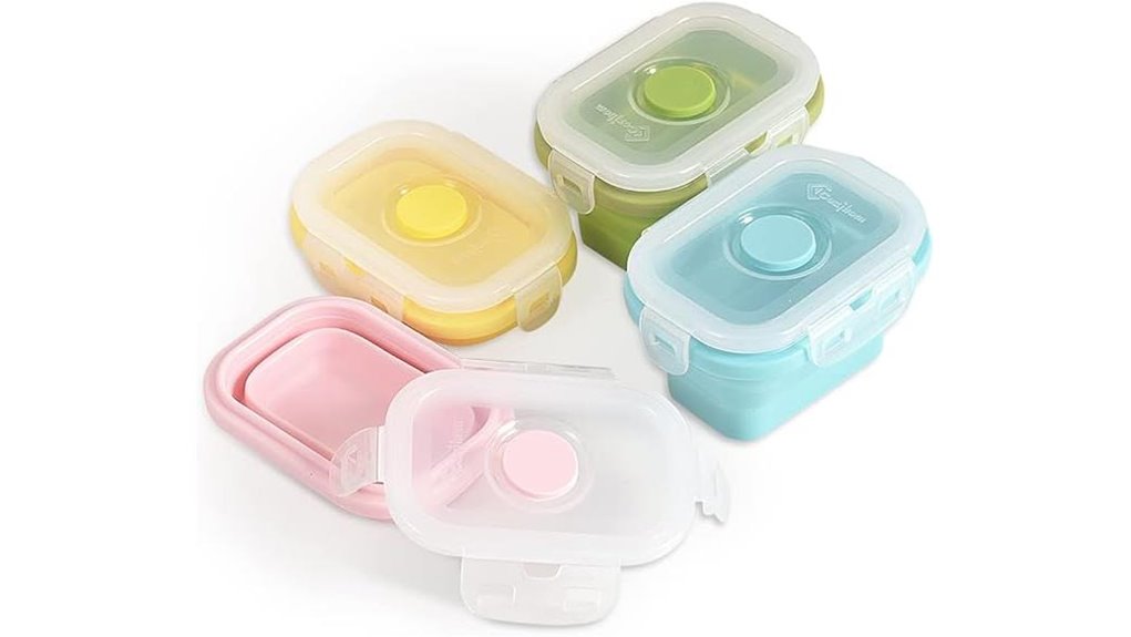 collapsible silicone 5oz containers pack