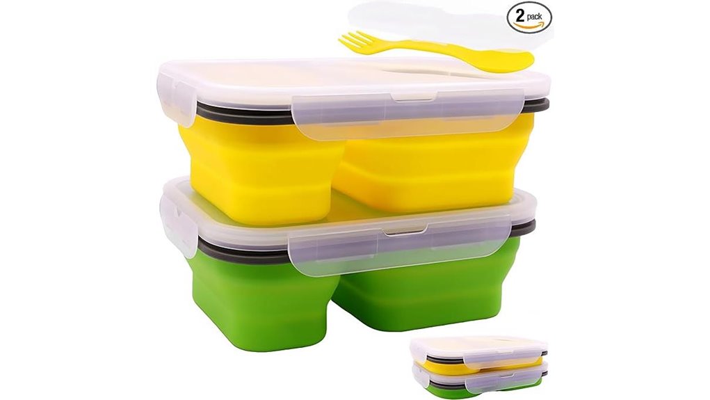 collapsible silicone bento boxes