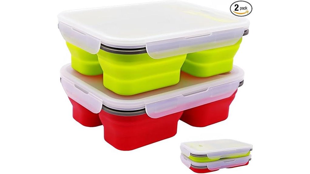 collapsible silicone bento lunchboxes