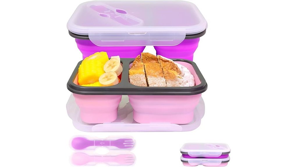 collapsible silicone bento set