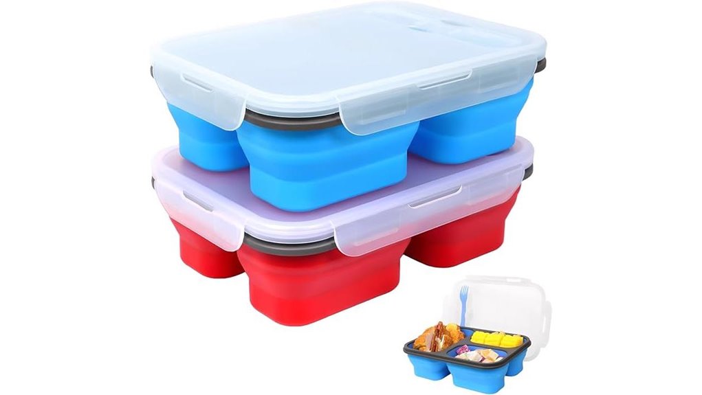 collapsible silicone bento set