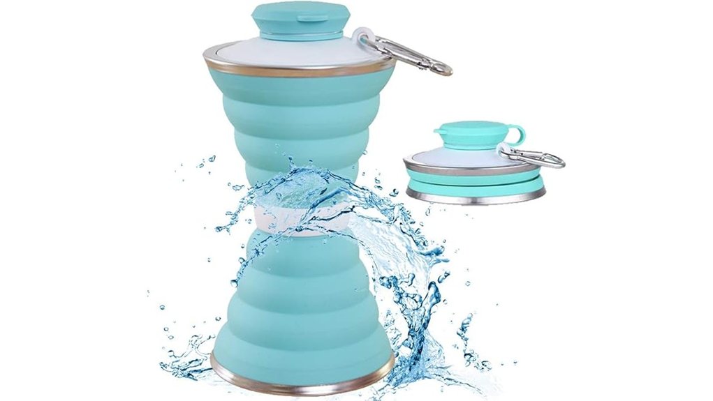 collapsible silicone bottle with carabiner