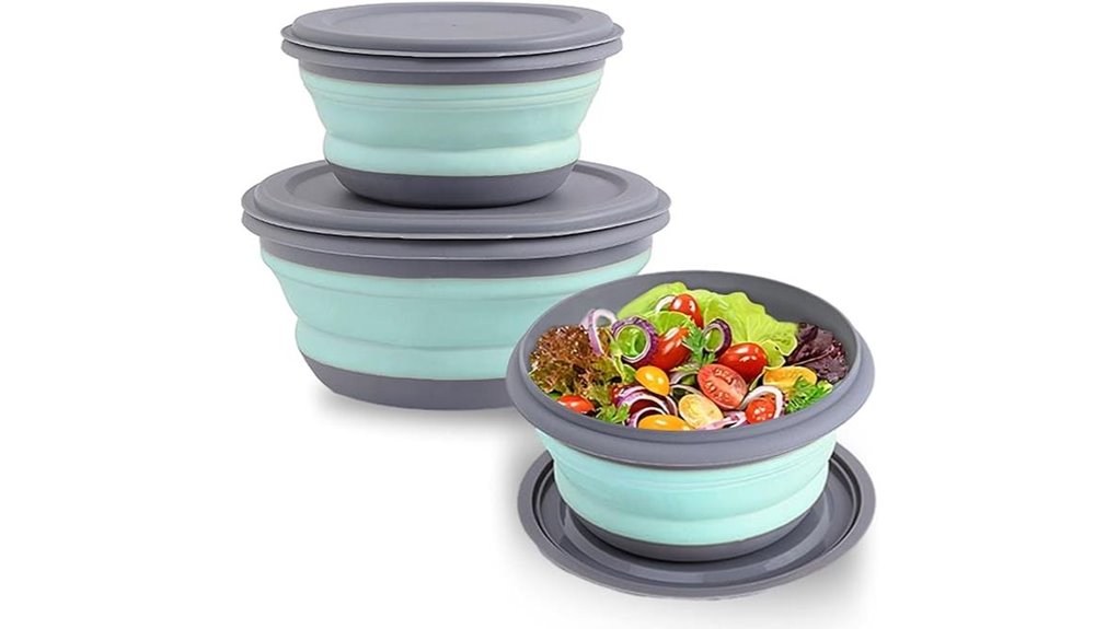 collapsible silicone camping bowls