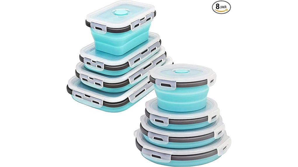 collapsible silicone camping food containers