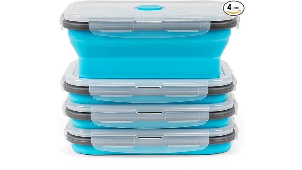 collapsible silicone food containers set