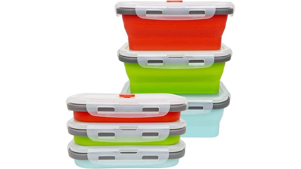 collapsible silicone food storage bowls