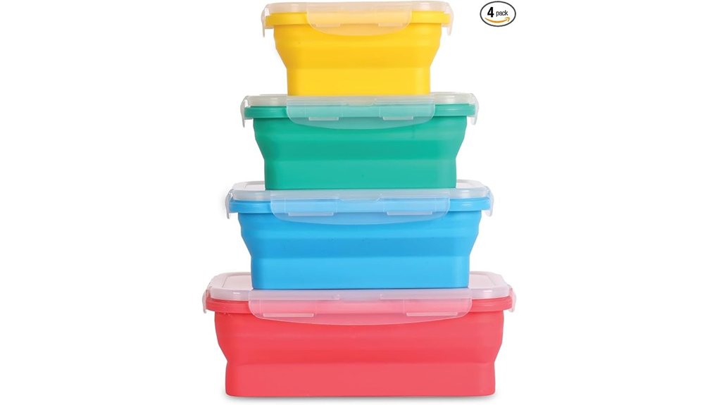 collapsible silicone food storage containers