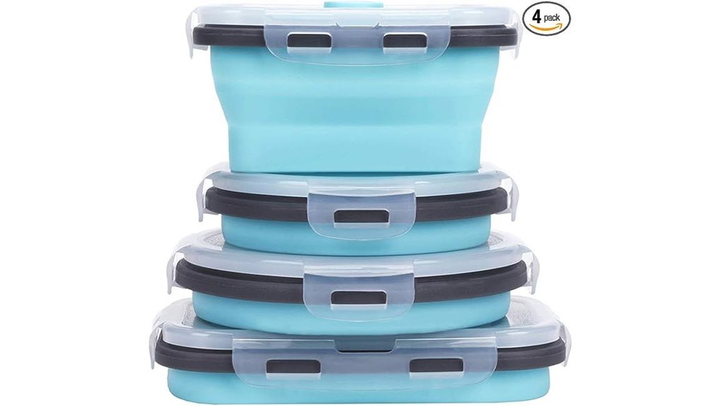 collapsible silicone food storage containers