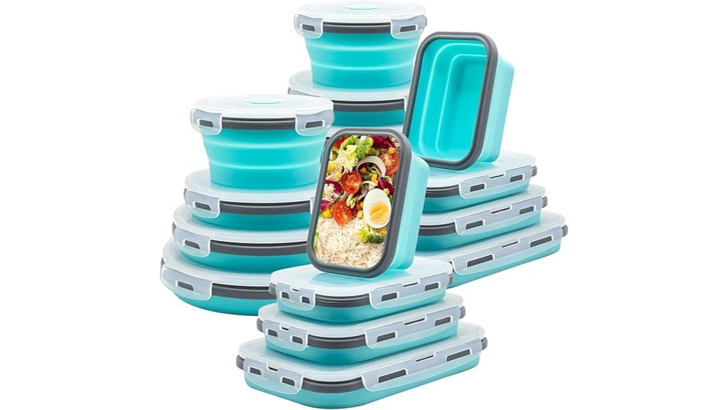 collapsible silicone food storage containers