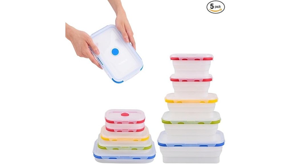 collapsible silicone food storage set