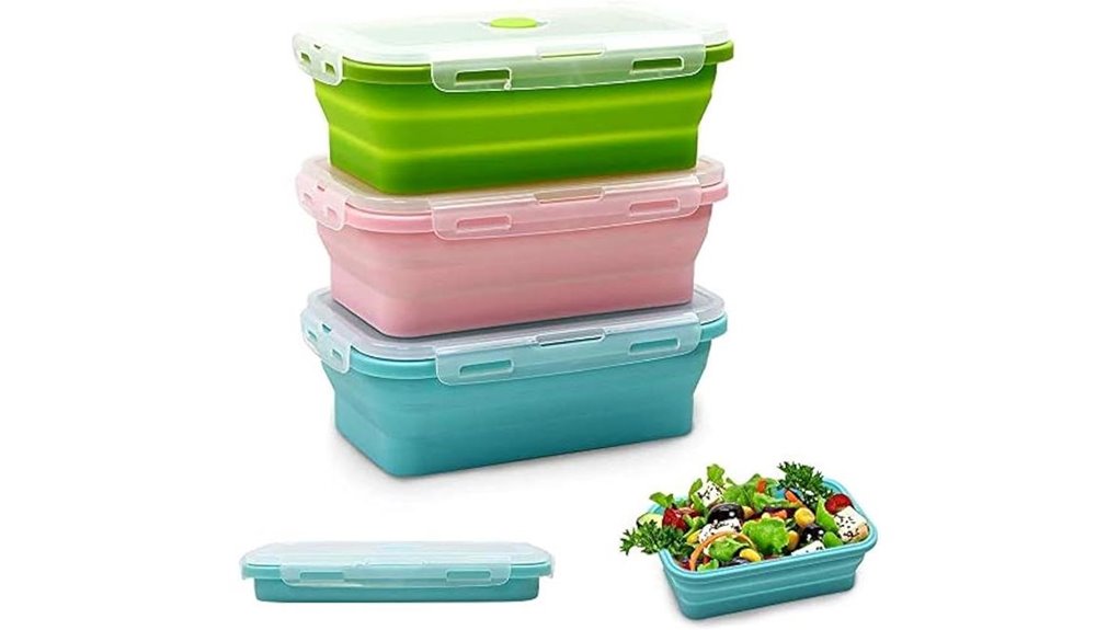 collapsible silicone meal prep containers