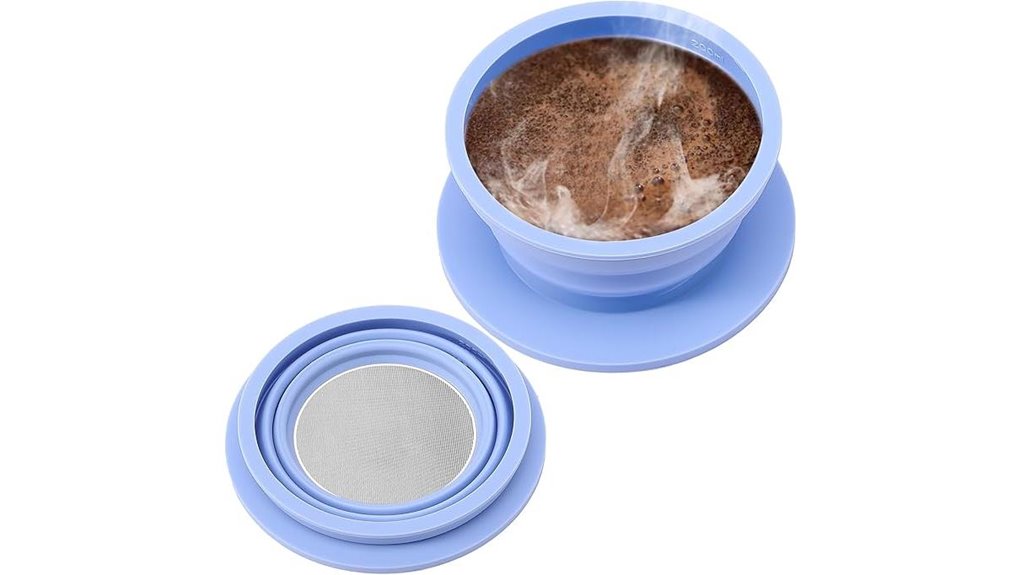 collapsible silicone pour over dripper