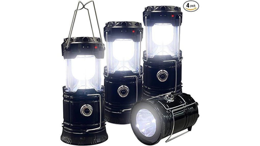 collapsible solar rechargeable camping lanterns