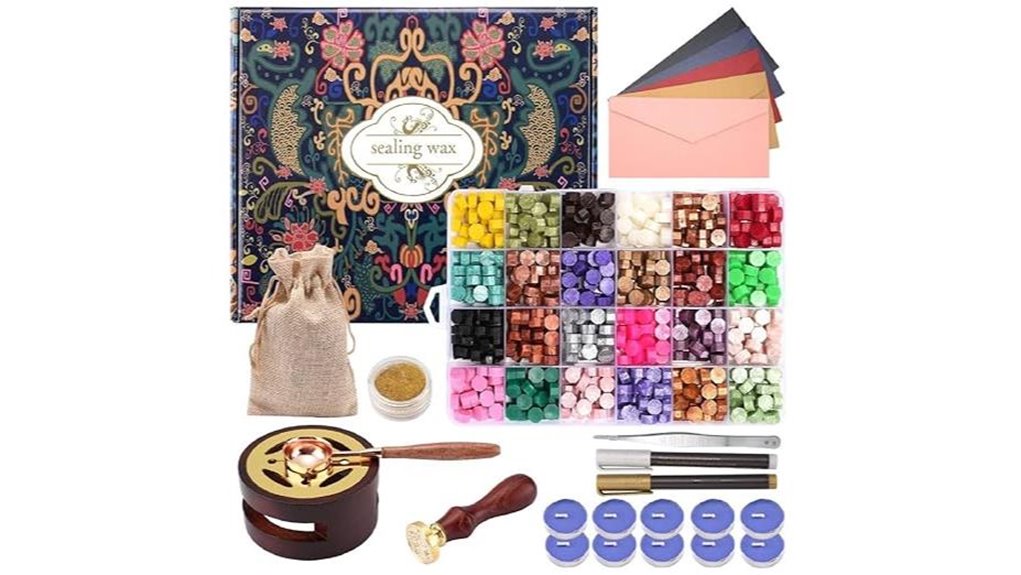 colorful 624 piece wax seal kit