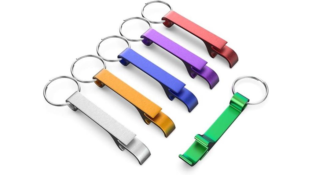 colorful aluminum bottle opener keychain