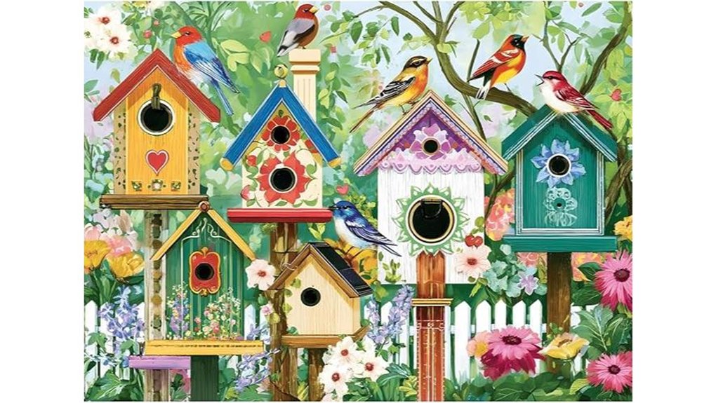 colorful birdhouse adult jigsaw