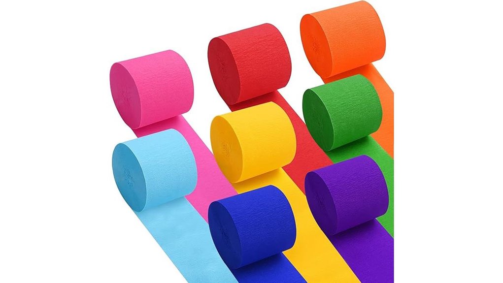 colorful rainbow crepe streamers
