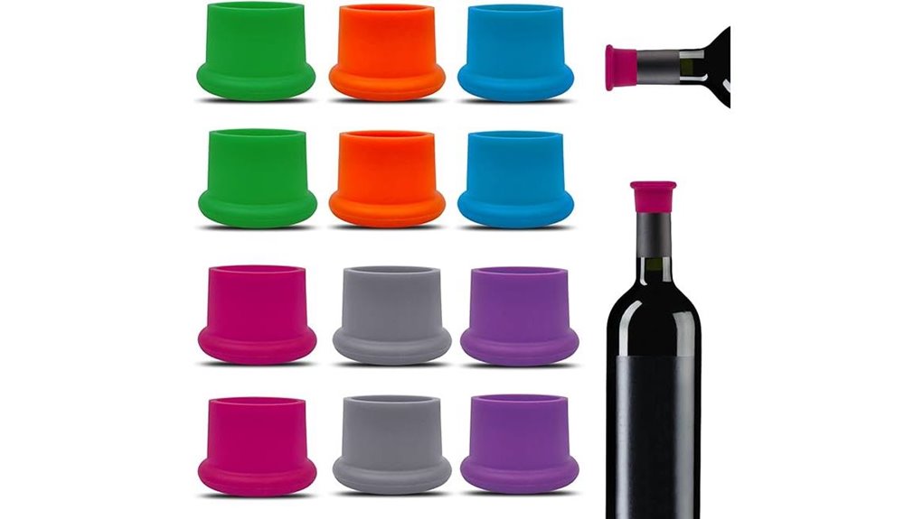 colorful silicone wine stoppers