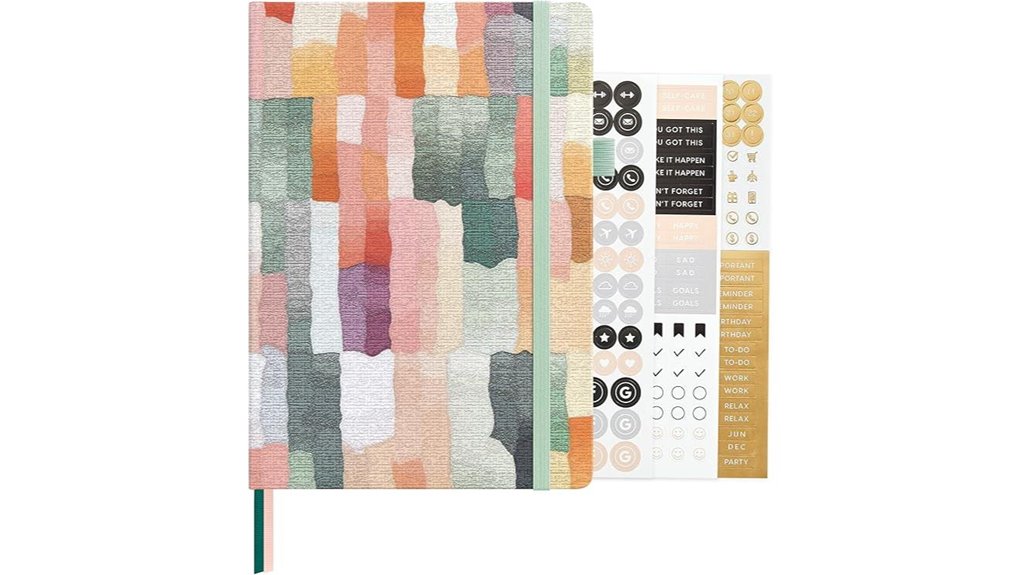 colorful striped a5 hardcover journal