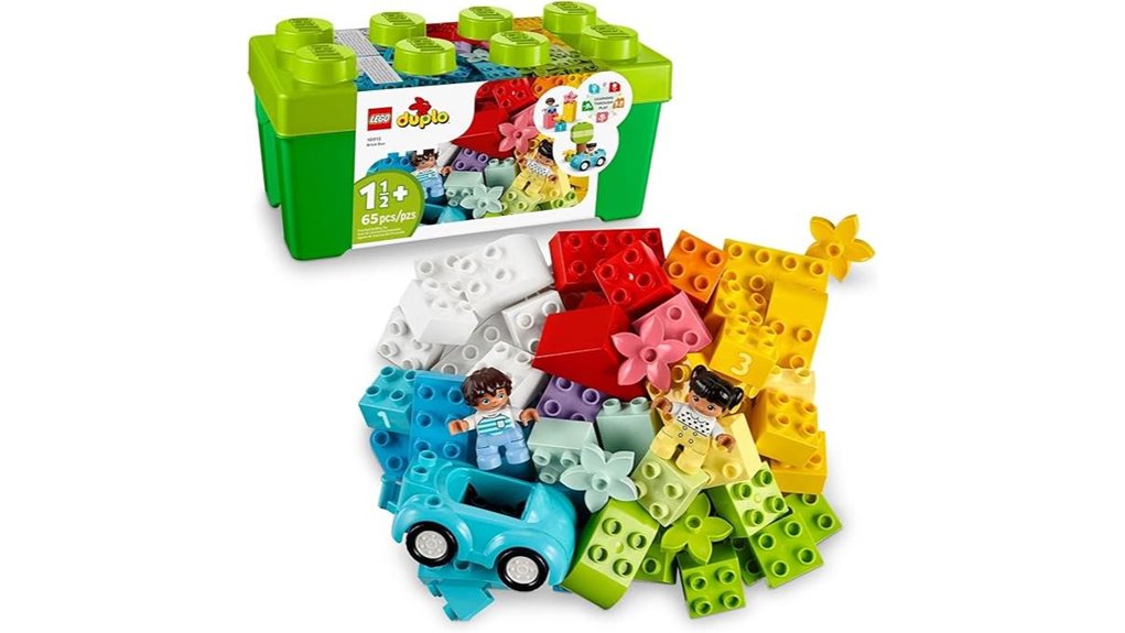 colorful toddler building bricks