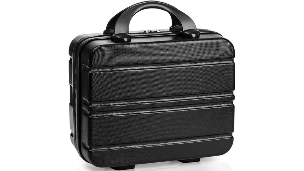 compact 12 black hard shell makeup case