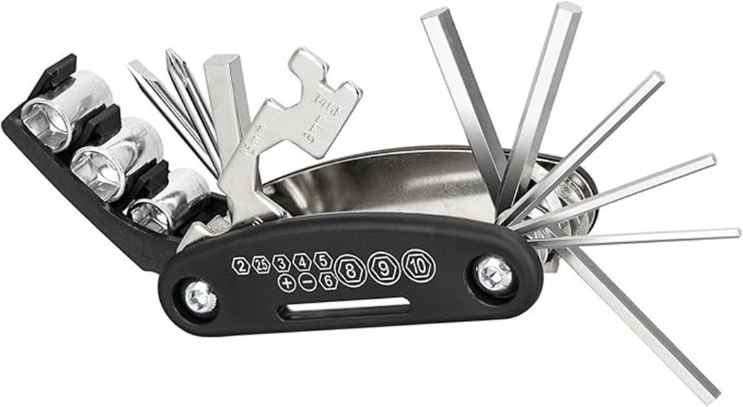 compact 16 in 1 bicycle repair kit