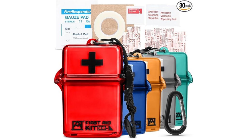 compact 30 piece waterproof first aid