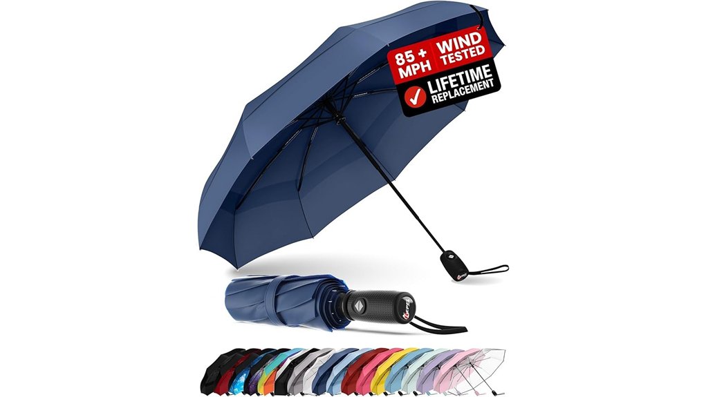 compact 85mph windproof travel umbrella