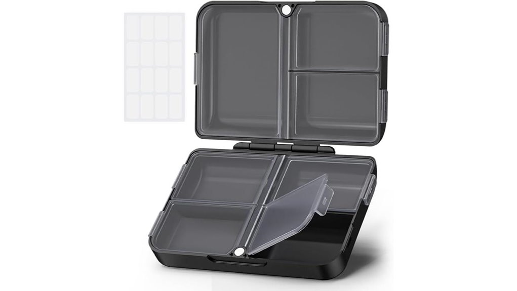 compact black travel pill organizer