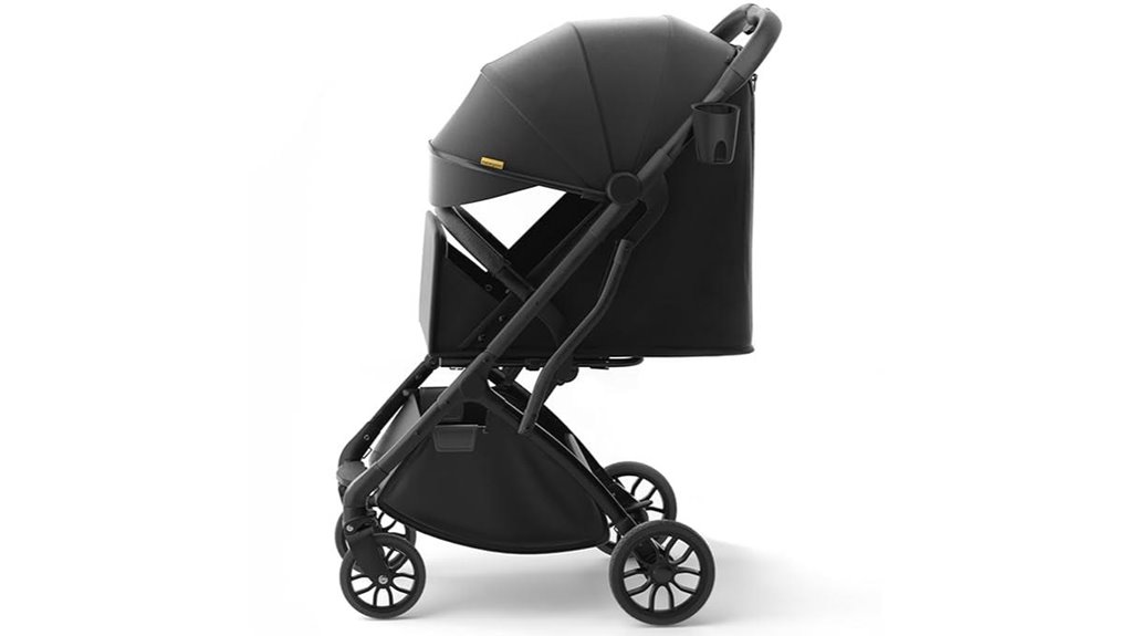compact black travel stroller