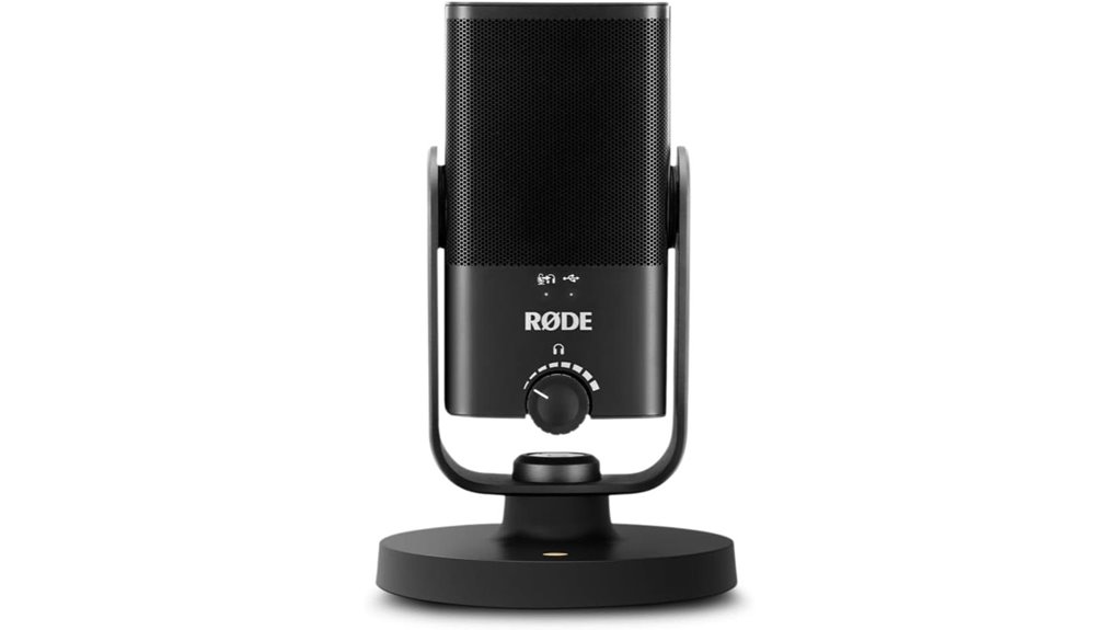 compact black usb condenser microphone