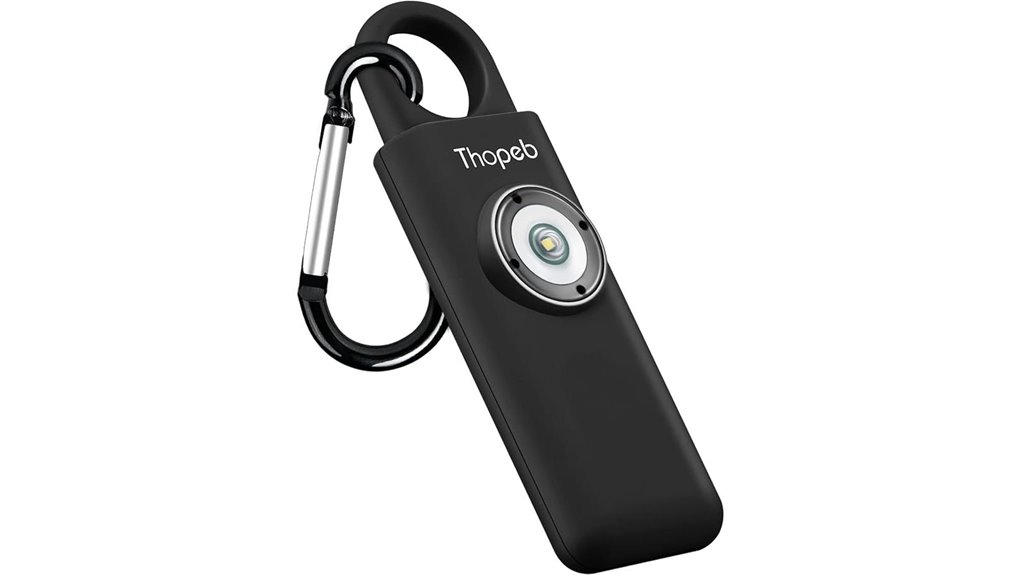 compact charcoal personal safety alarm