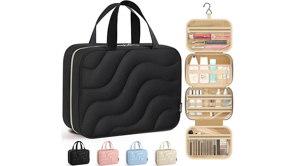 compact hanging travel makeup organizer