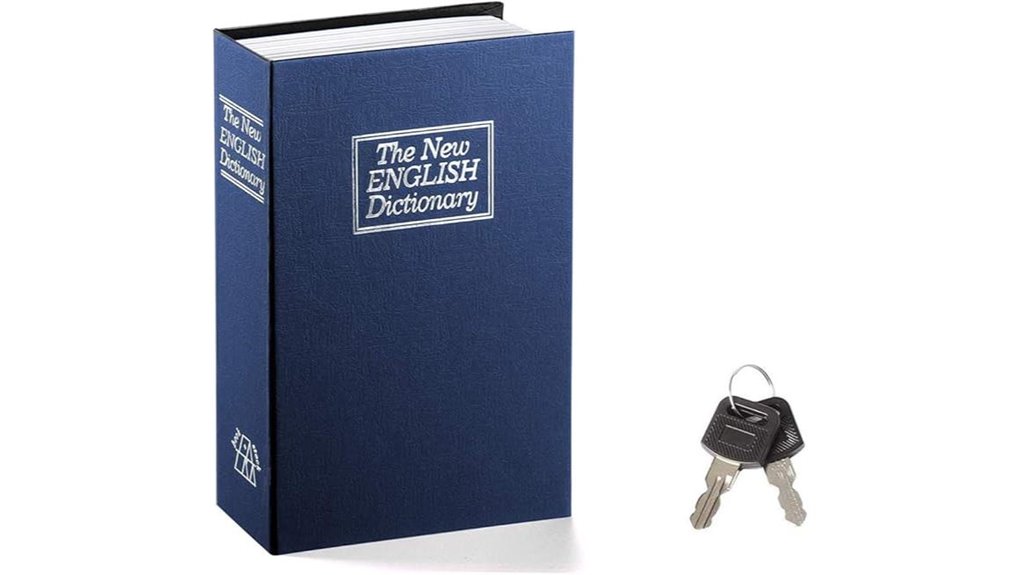 compact navy lockable book safe