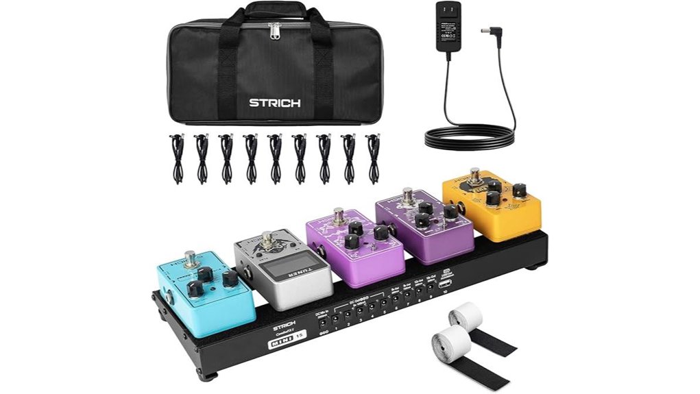 compact powered guitar pedalboard