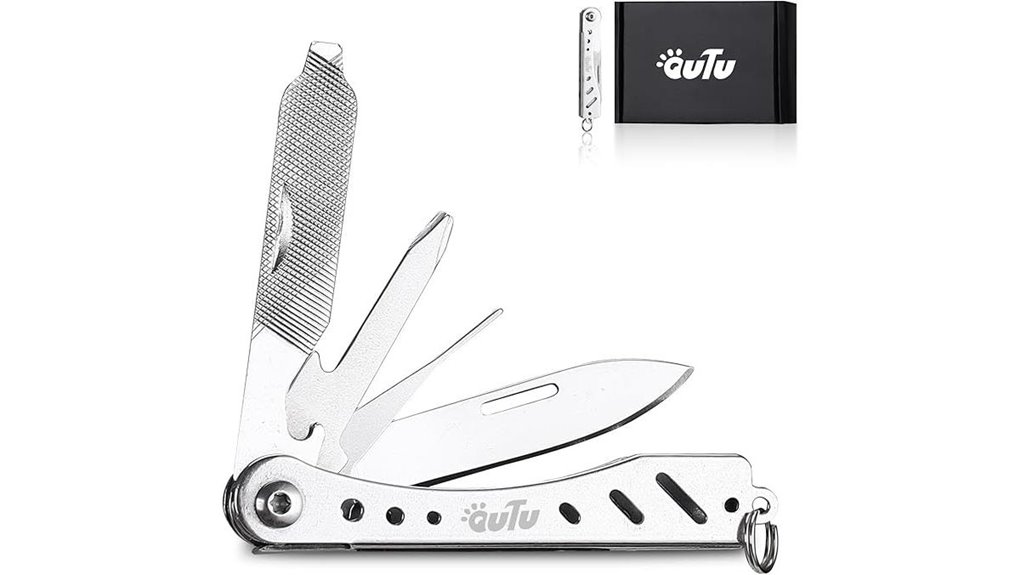 compact stainless steel multitool keychain